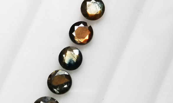 Series of Diamond cut Gold sheen Sapphire